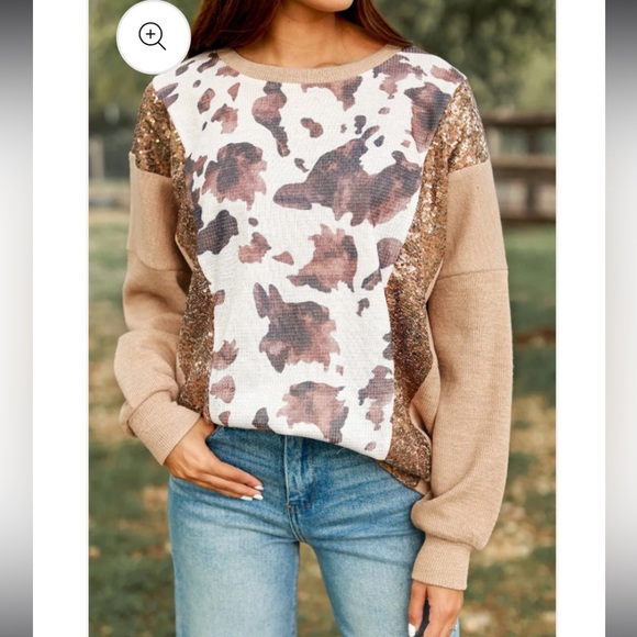 Cow print sweater - Picture 1 of 3